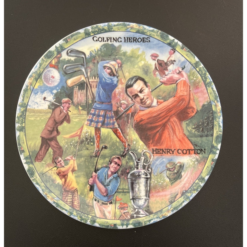 James Sadler Fine Bone China "Sporting Heros" Golf Original Artwork Plate